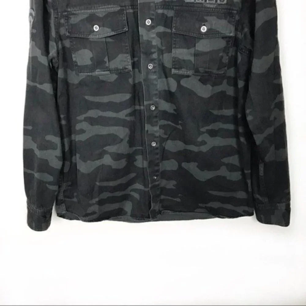 Rails Gavin Camo Printed Woven Shirt Jacket $188 Small